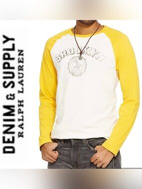 Denim & Supply Ralph Lauren Men’s Sz L Brooklyn Baseball Tee